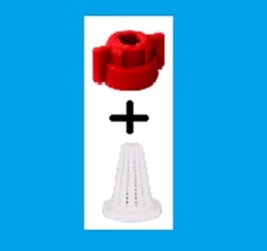 Гайка распылителя универсальная с прокладкой и фильтром (син.)