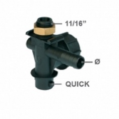 Корпус 1-на позиционный шланового типа D1/2(13mm.) с верхним креплением; правый