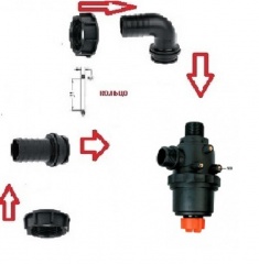 Фильтр всасывающий (серия 317) с клапаном 260л/мин,32 меш: вх. d=50 mm.(прям.);вых.d=50 mm.(90 гр.)