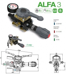 Узел управления Comet® серия ALFA 3 с манометром (180 л/мин; 30 бар)