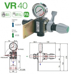 Узел управления Comet® серия VR 40 с манометром (100 л/мин; 40 бар)