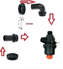 Фильтр всасывающий A314 с клапаном 150 л/мин; 50 меш;вх.:d=40 mm.(прямой)-вых.:d=40 mm.(90 гр.)