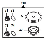 Ремкомплект насоса серии IDS 1201/1401: мембрана NBR (KIT110)