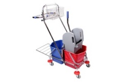 H0209 2-х ведерная тележка уборочная с держателем для мешка H0209 2-х ведерная тележка уборочная с держателем для мешка