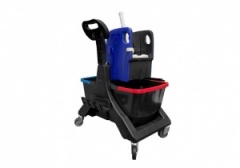 Метлана Аква двухведерная уборчная тележка с отжимом  Метлана Аква двухведерная уборчная тележка с отжимом