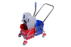 Тележка H0203 уборочная хром., 2 ведра по 17 л Тележка H0203 уборочная хром., 2 ведра по 17 л